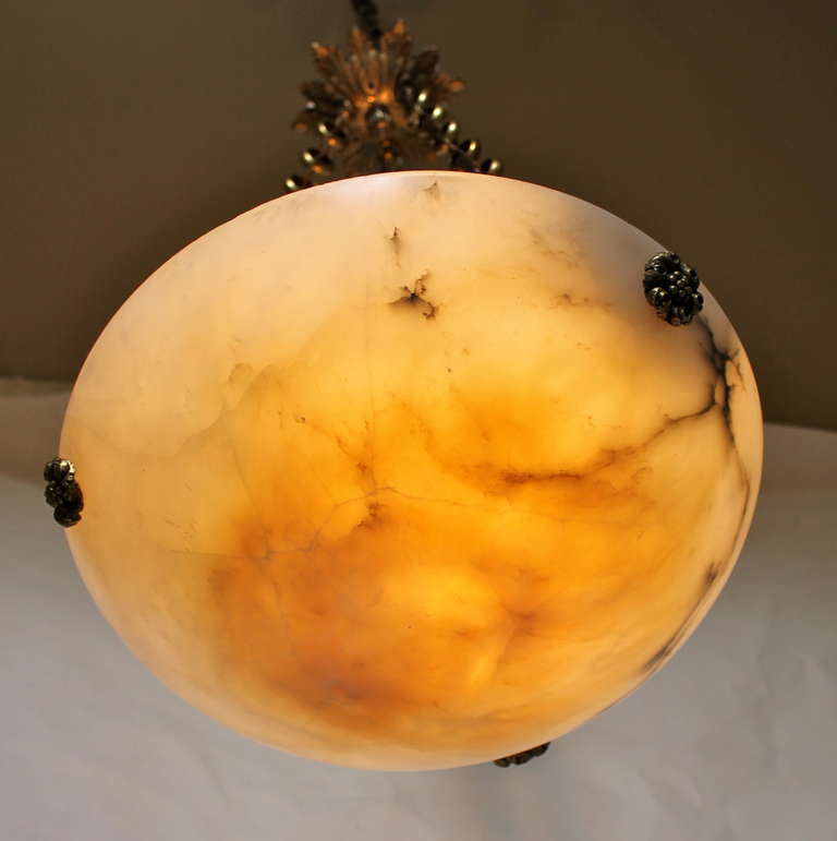 French Alabaster Pendant Chandelier 3