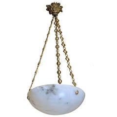 French Directoire Style Alabaster Ceiling Pendant Light