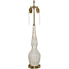 Murano Glass White and Aventurine Table Lamp