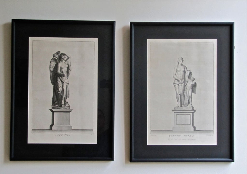Paire d'estampes encadrées néoclassiques du 19e siècle en vente 4