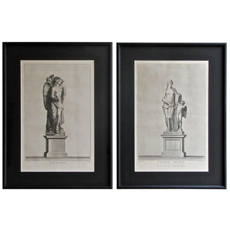 Pair of 19th Century Neoclassic Framed Prints