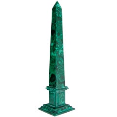 Italian Malachite Obelisk