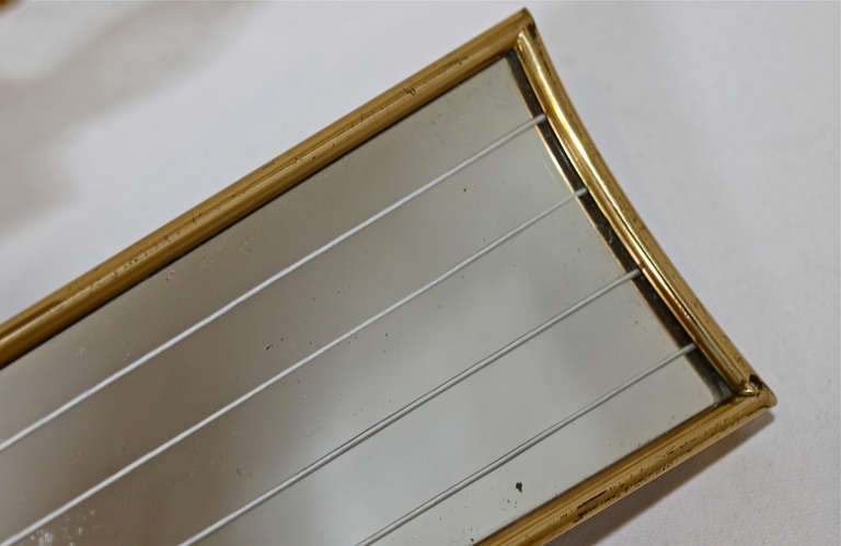 Pair of Brass Mirrored Wall Sconces Gio Ponti Style 4