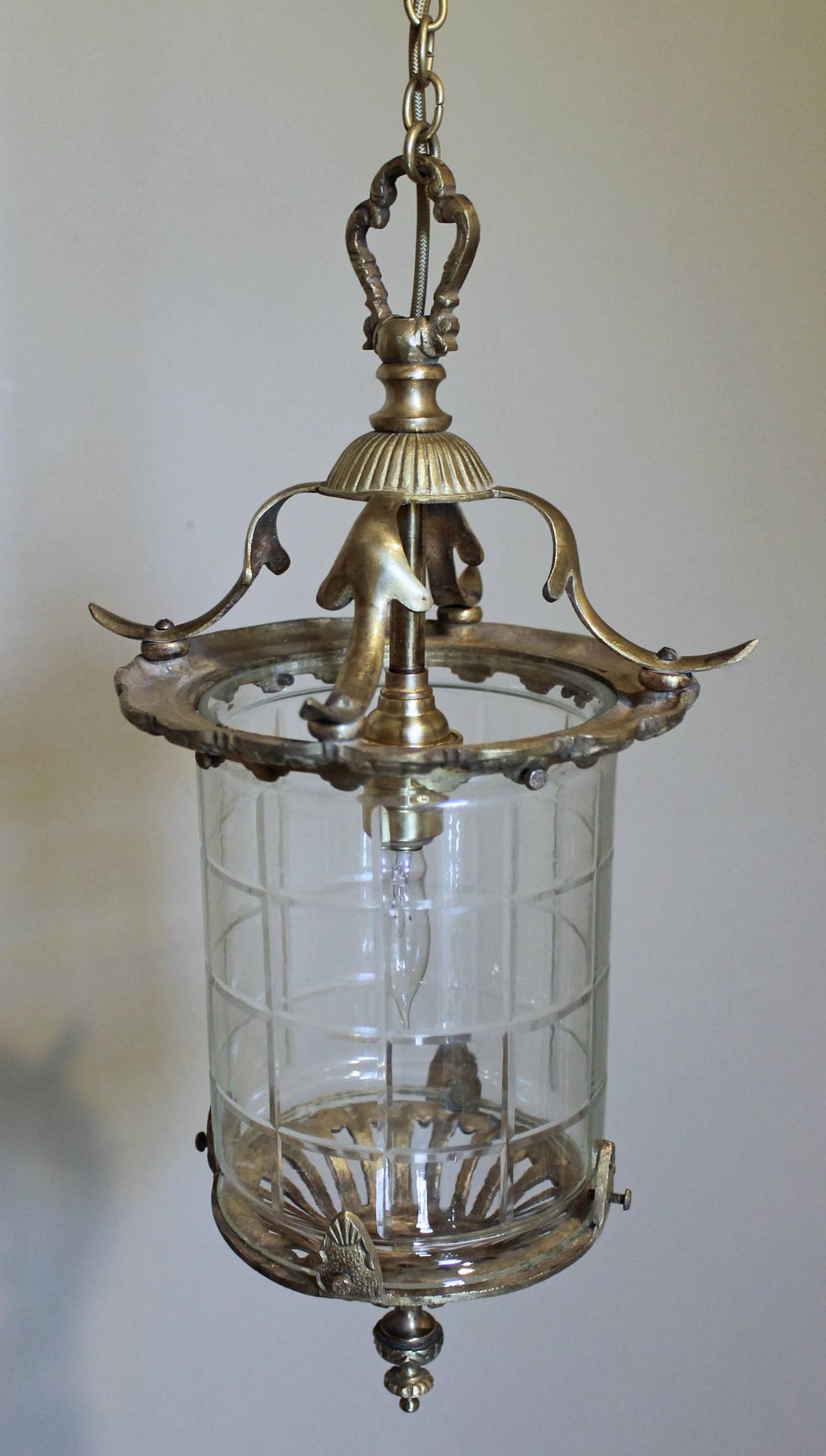 Mid-20th Century Diminutive French Hall Lantern Pendant