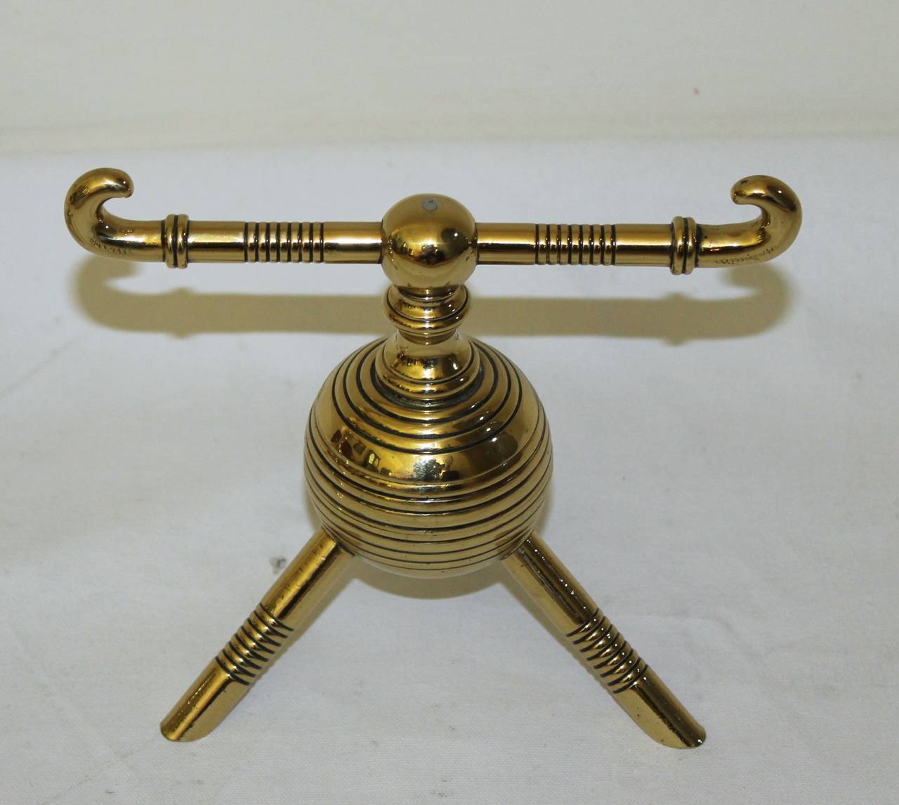 Pair Christopher Dresser Brass Aesthetic Movement Period Andirons In Good Condition For Sale In Dallas, TX