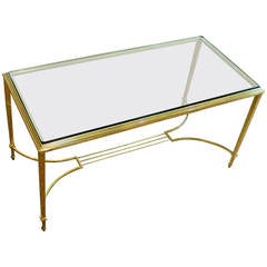 French Maison Jansen Style Solid Brass Cocktail or Coffee Table 9