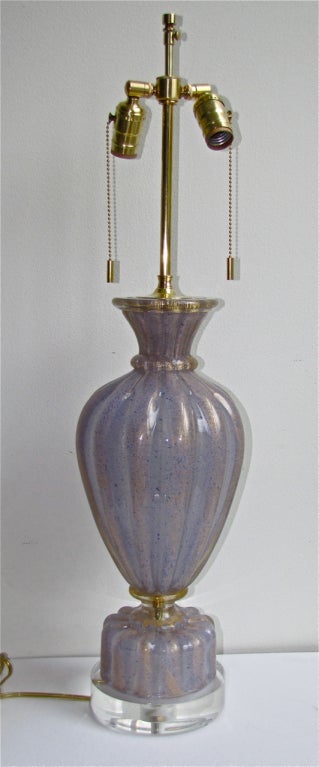 Murano Barovier Gold Lavender Glass Lamp