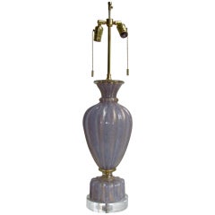 Murano Barovier Gold Lavender Glass Lamp