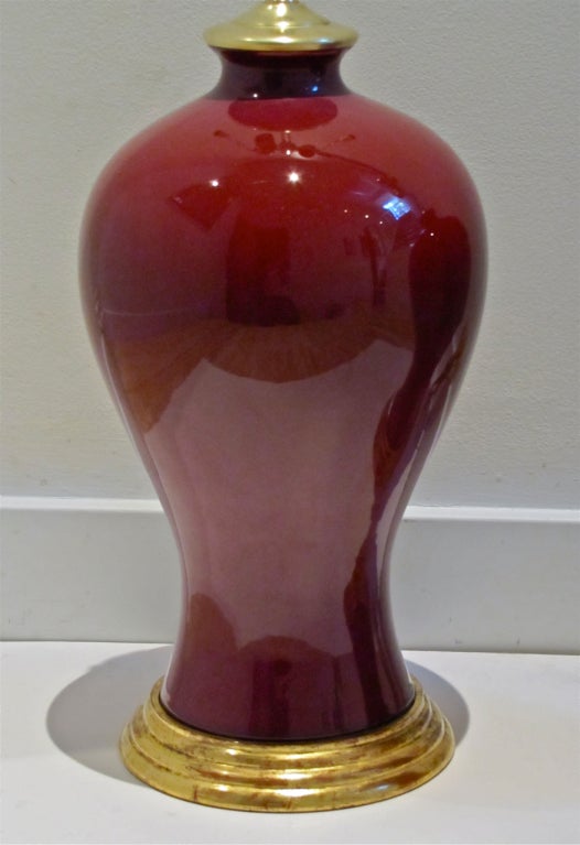 Exceptional Pair Chinese Oxblood Porcelain Lamps 1