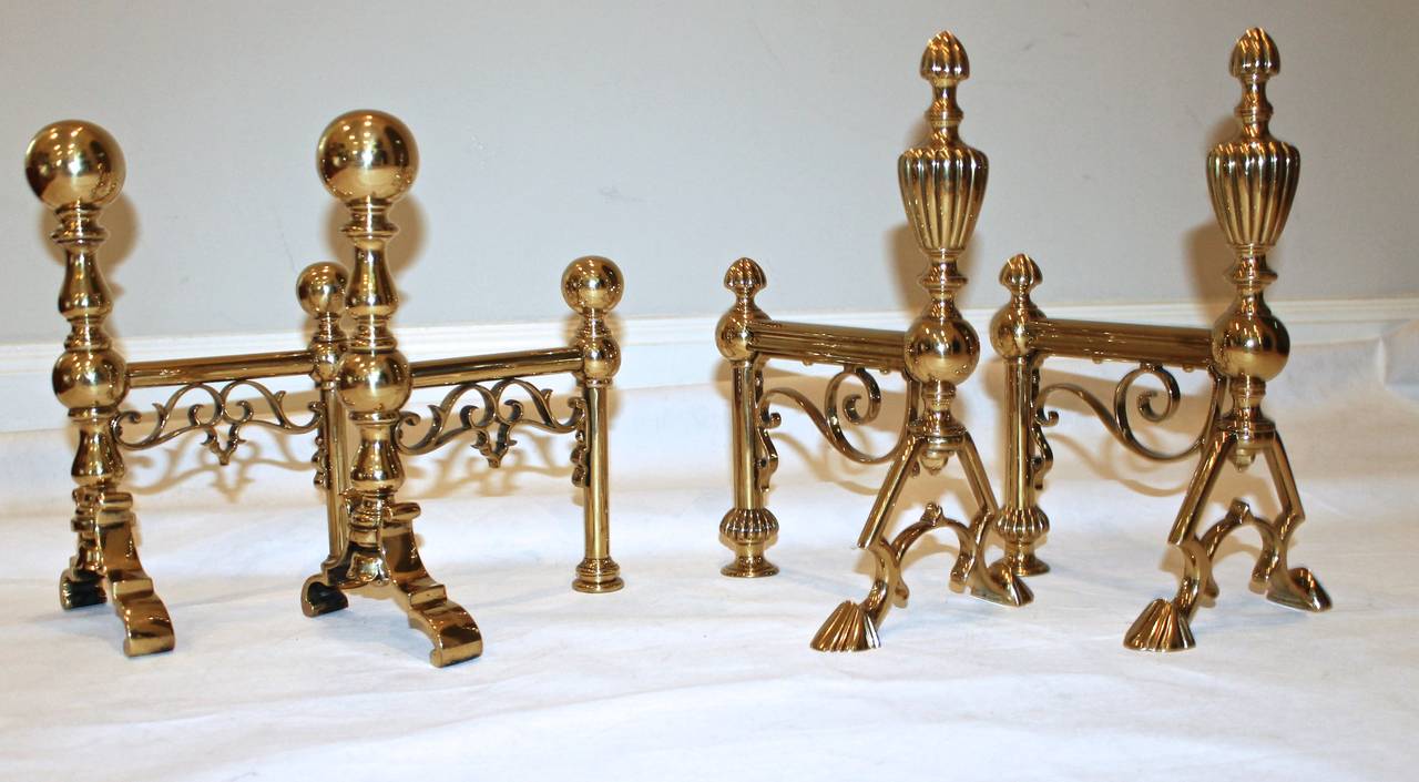 19th Century English Brass Andirons 3
