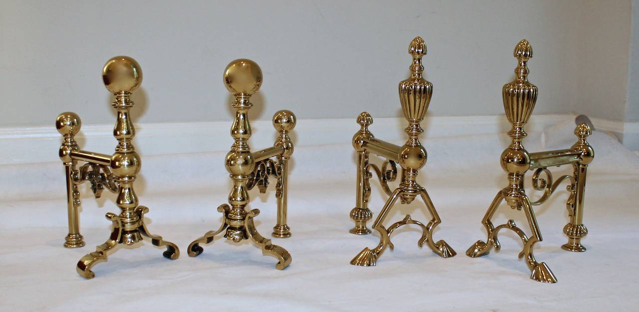 19th Century English Brass Andirons 6