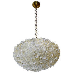 Barovier Murano Glass Floral Ceiling Pendant Chandelier