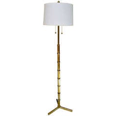 Faux Bamboo Brass Floor Lamp