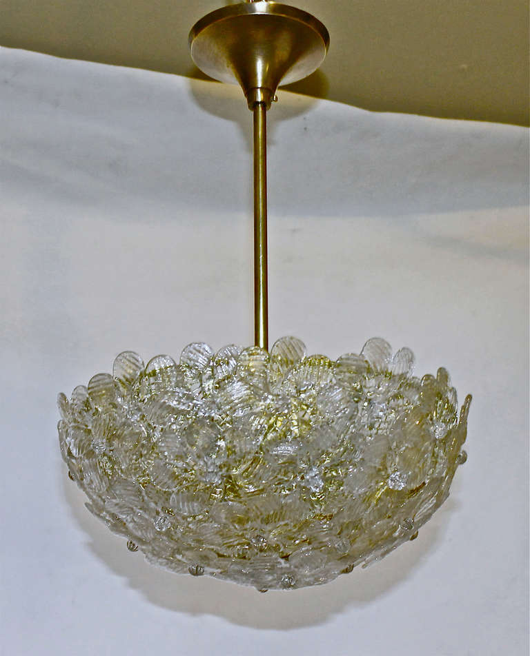 Barovier Murano Glass Floral Light Ceiling Pendant 5
