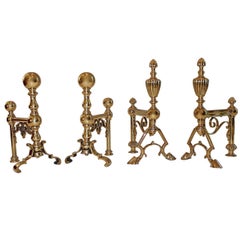 19th Century English Brass Andirons