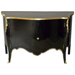 Louis XV Style Black Lacquered Commode or Chest