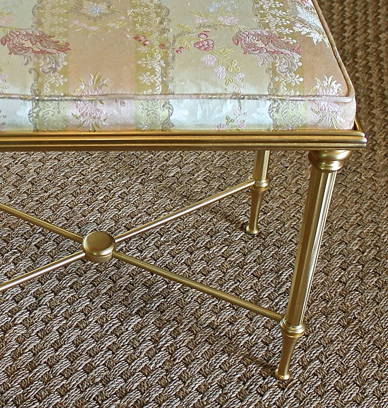 Mid-20th Century French Gilt Brass Louis XVl Neoclassic Style Bench