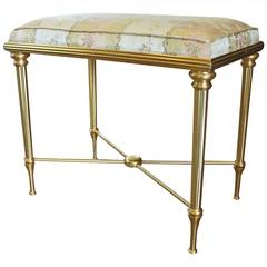 French Gilt Brass Louis XVl Neoclassic Style Bench