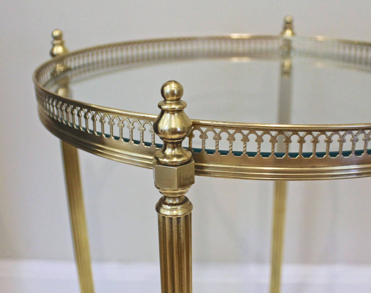 French Brass Two-Tier Bar Cart or Side Table 3