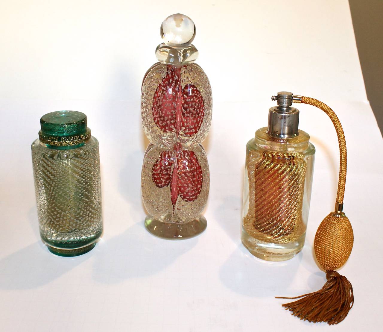 Set Three Murano Perfume Bottles, Atomizer 3