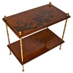 Bagues French Chinoiserie Bronze Faux Bamboo Side End Table