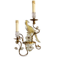 Single Bagues Style Parrot Motif Wall Sconce