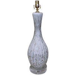 Murano Glass White Aventurine Table Lamp