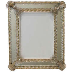 Exceptional Large Murano Venetian Glass Picture Frame