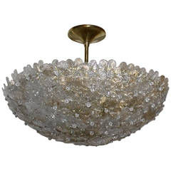 Large Barovier Murano Glass Floral Pendant Light