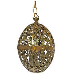 Pierced Brass Asian Ceiling Pendant