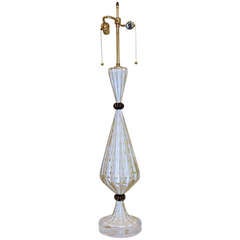 Tall Murano White Gold Controlled Bubble Table Lamp