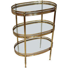 French Brass 3 Tier Side Table