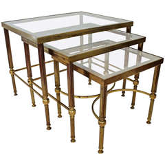 Trio French Brass Nesting Tables