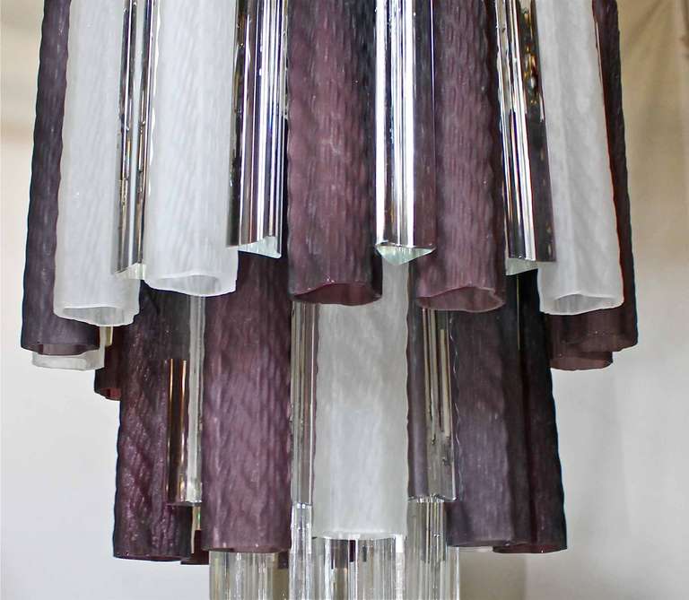 Murano Italian Purple White Venini Crystal Combination Chandelier 3