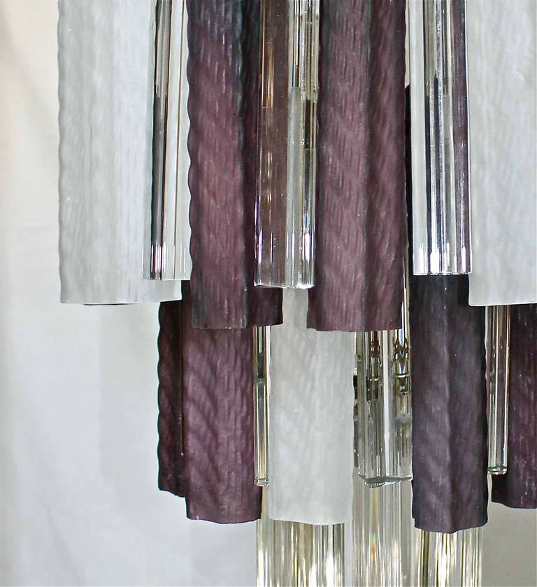 Murano Italian Purple White Venini Crystal Combination Chandelier 2