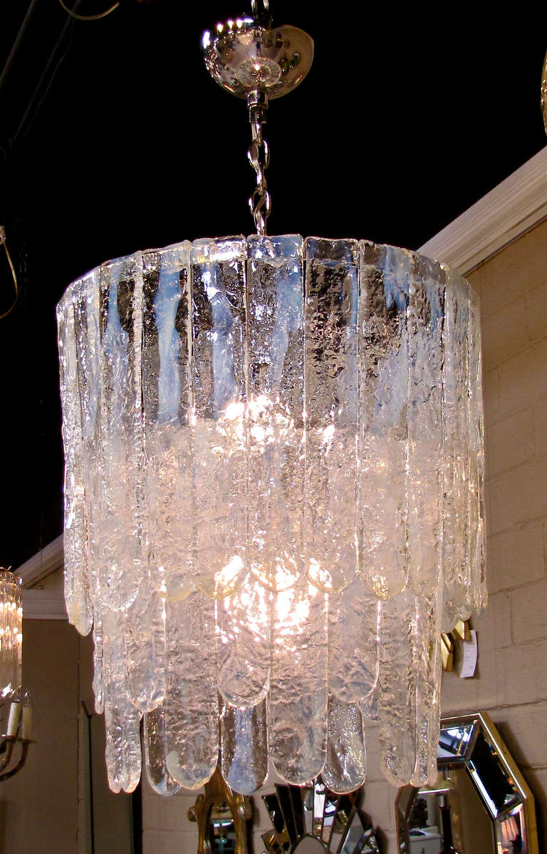 Huge Mazzega Opalescent Glass Chandelier In Excellent Condition In Palm Springs, CA