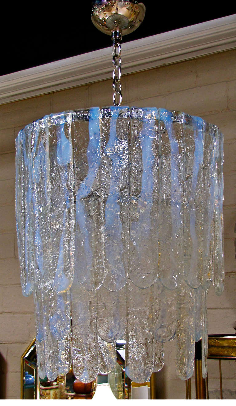 Mid-20th Century Huge Mazzega Opalescent Glass Chandelier