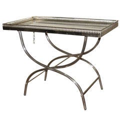Silver Italian Removeable Tray End Side Table