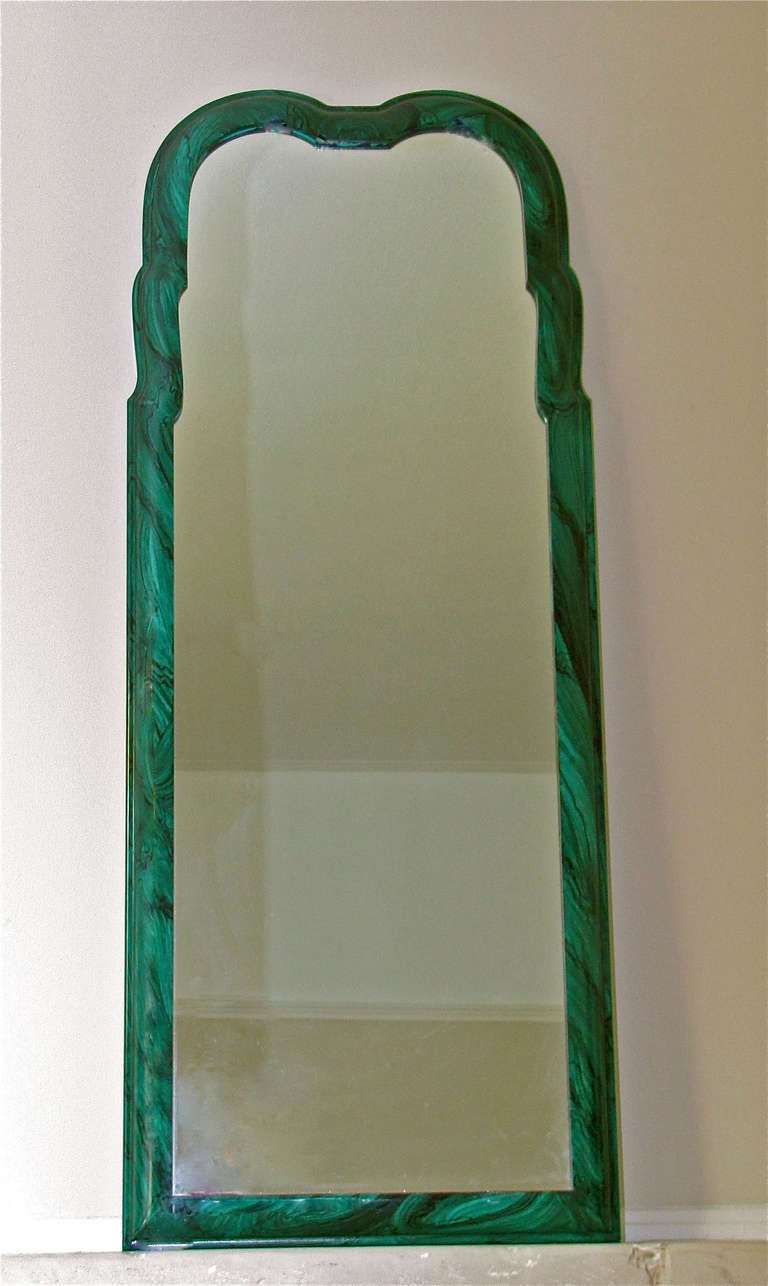 Mid-20th Century Italian Faux Malachite Wall Mirror