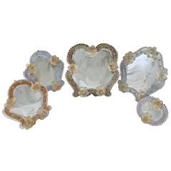 Murano Venetian Floral Glass Table Mirrors