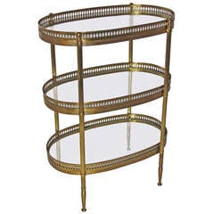 French Brass 3 Tier Side Table