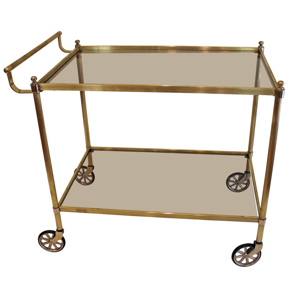 French Brass Bar Cart at 1stDibs
