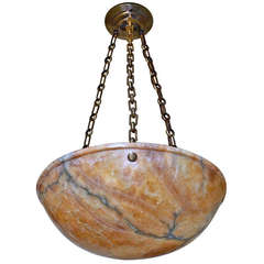 Directoire Style French Amber Alabaster Pendant or Chandelier 1