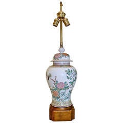 Vintage Asian, Hand-Painted Porcelain Table Lamp