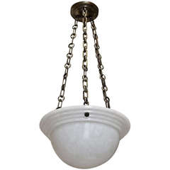 French Deco Alabaster Pendant Light