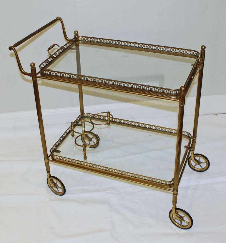 French Vintage Bar Cart or Side Table In Good Condition In Palm Springs, CA