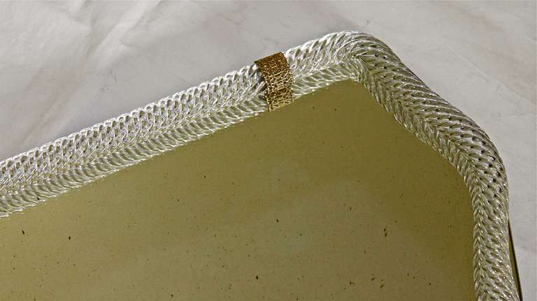 Mid-20th Century Murano Twisted Glass Rope Vanity Tray
