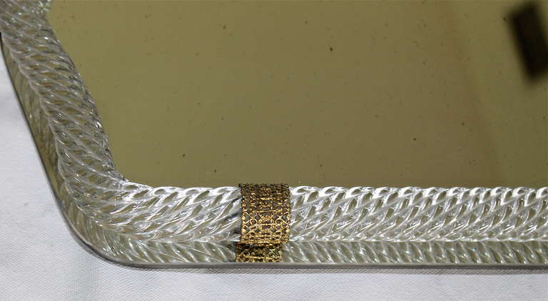Murano Twisted Glass Rope Vanity Tray In Good Condition In Palm Springs, CA