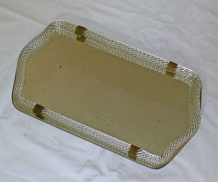 Italian Murano Twisted Glass Rope Vanity Tray