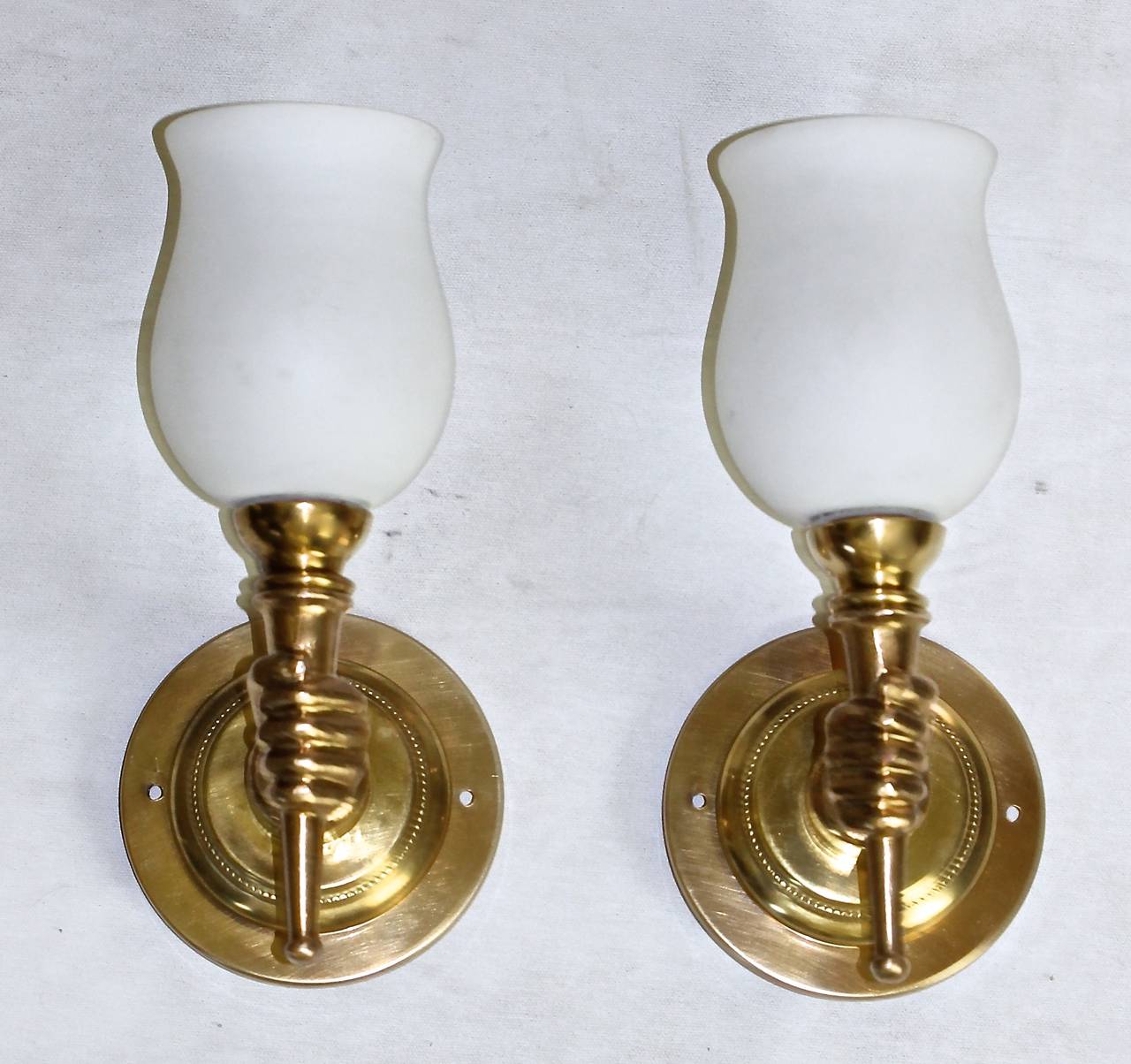 Brass John Devoluy Hand Torch Bronze Wall Sconces